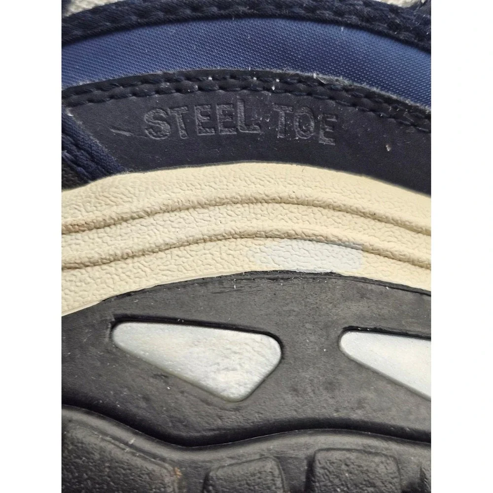 Skechers Steel Toe Work Shoes Men's Sz 12 Navy Blue Grey Chunky Utility Sneakers
